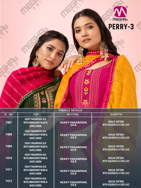 Meghali Perry Vol 3 Prampara silk Designer Exclusive Dress Material